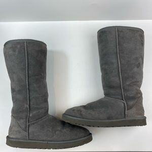 UGG Australia Women’s 5815 Classic Tall Gray Suede Sheepskin Boots Size 10 EU 41